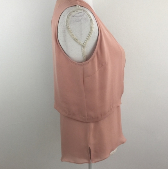 BECKEN 100% SILK FLOWY TOP W/OVERLAY - Picture 3 of 6